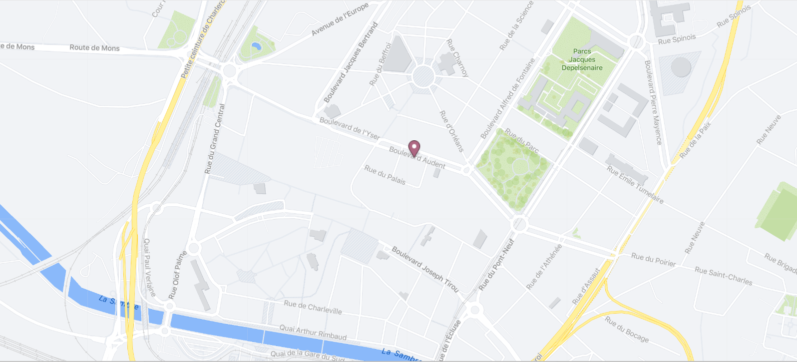 Plan google maps cité des métiers à Charleroi